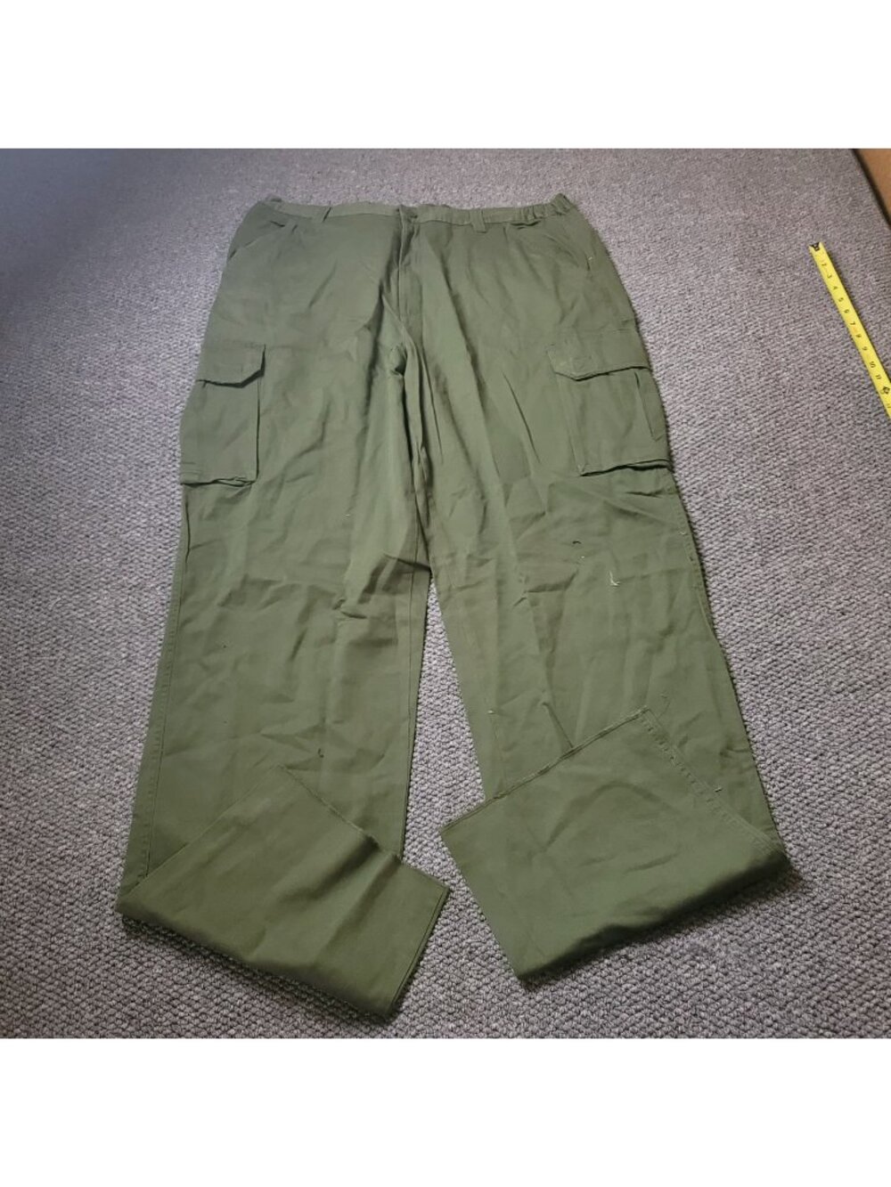Boulder Creek Cargo Pants Mens 42 x40L Big Tall Khaki Elastic LL Chino Green y2K